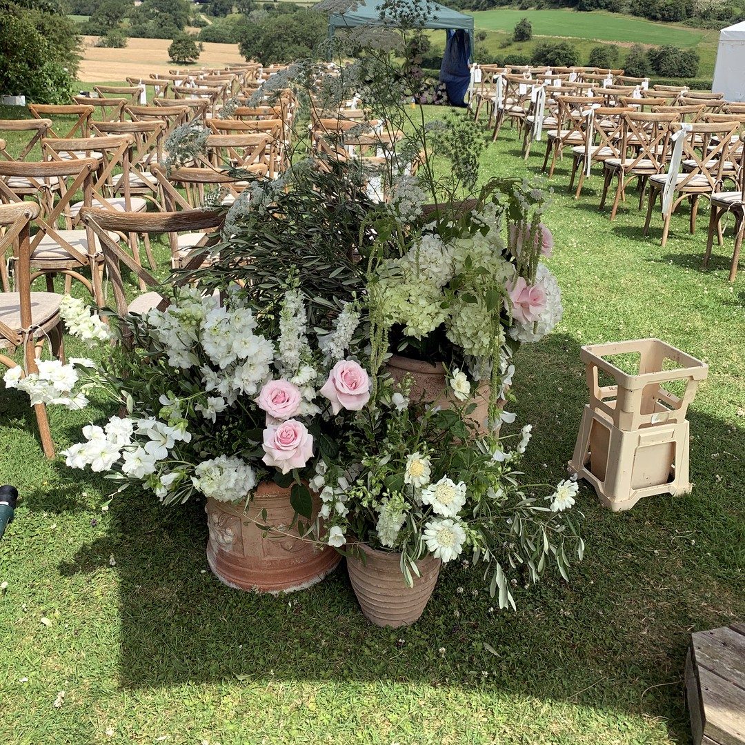 Romantic floral arrangement in soft, stylish tones